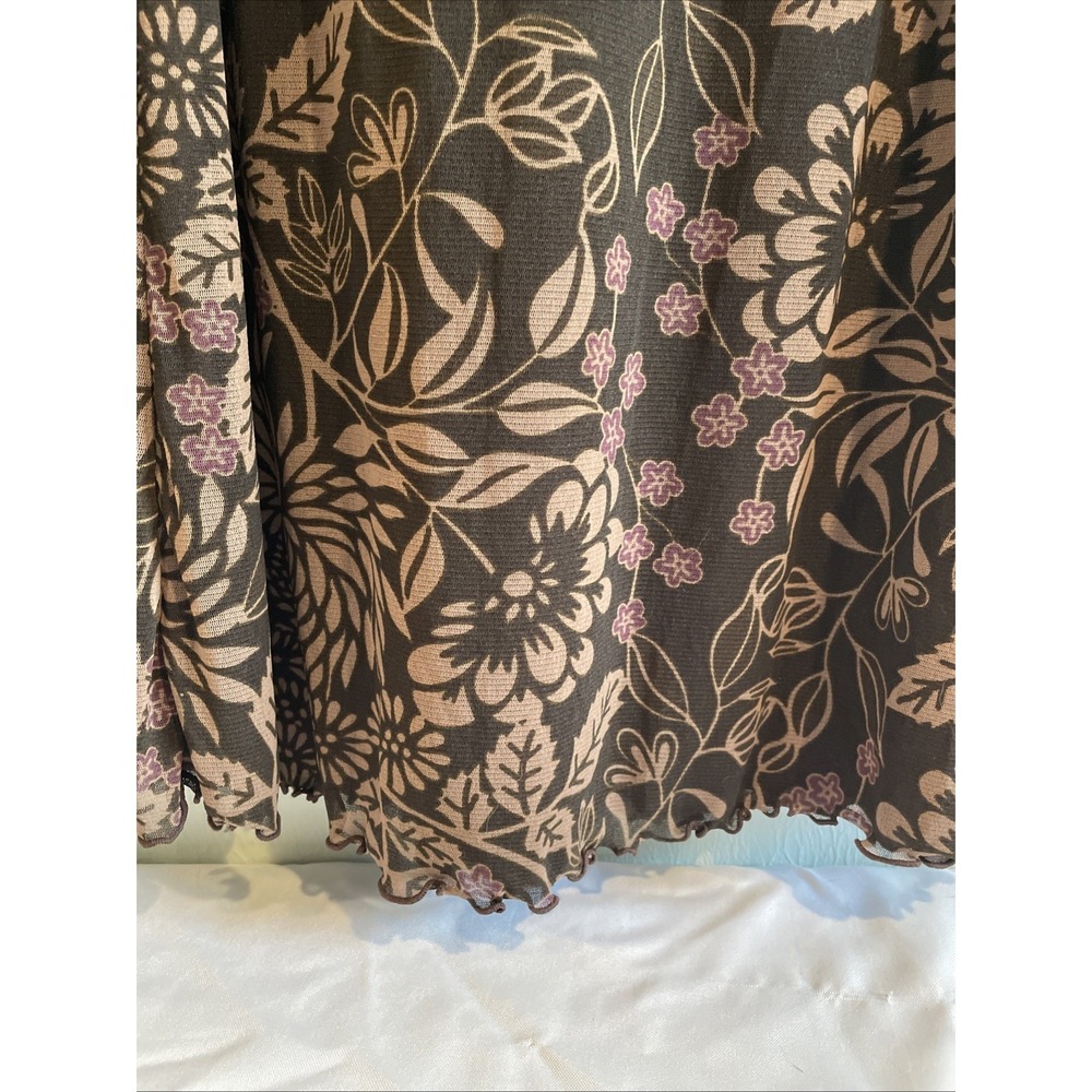 Vintage 90s Isabella Bird Brown Mesh Midi Dress Fairycore Whimsigoth Woodland Xs - Picture 8 of 9